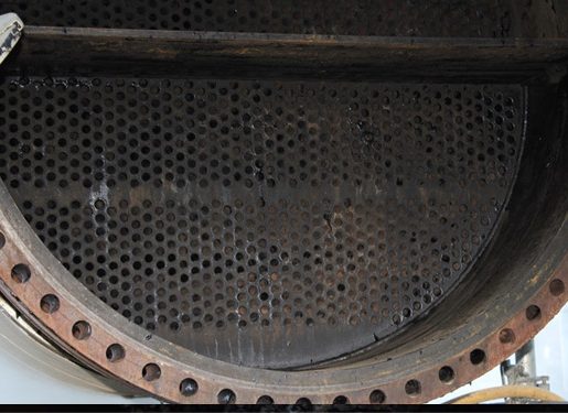 Uncoated unit fouled after short period of service